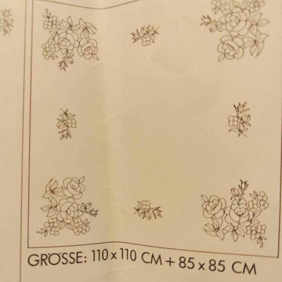 Rico Design Embroidery Tablecloth Kit 69900 Beige Stamped Cross Stitch Linen - Picture 5 of 16